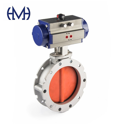 Single flanged double flanged Powder Pneumatic Butterfly Valve