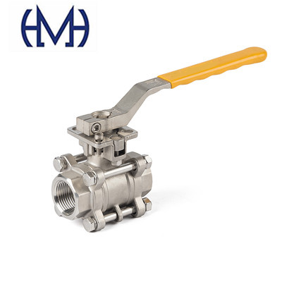 Pneumatic manal electric stianless steel 3 piece threaded Ball valve