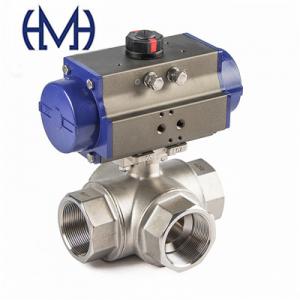 Automated Stainless steel 3way Thread Ball Valve