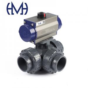 Automated L /T Port 3-Way True Union Plastic Ball Valve